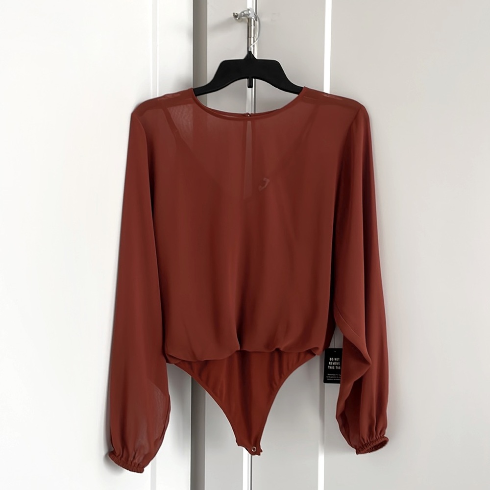 NWT Express Long Sleeve Chiffon Bodysuit